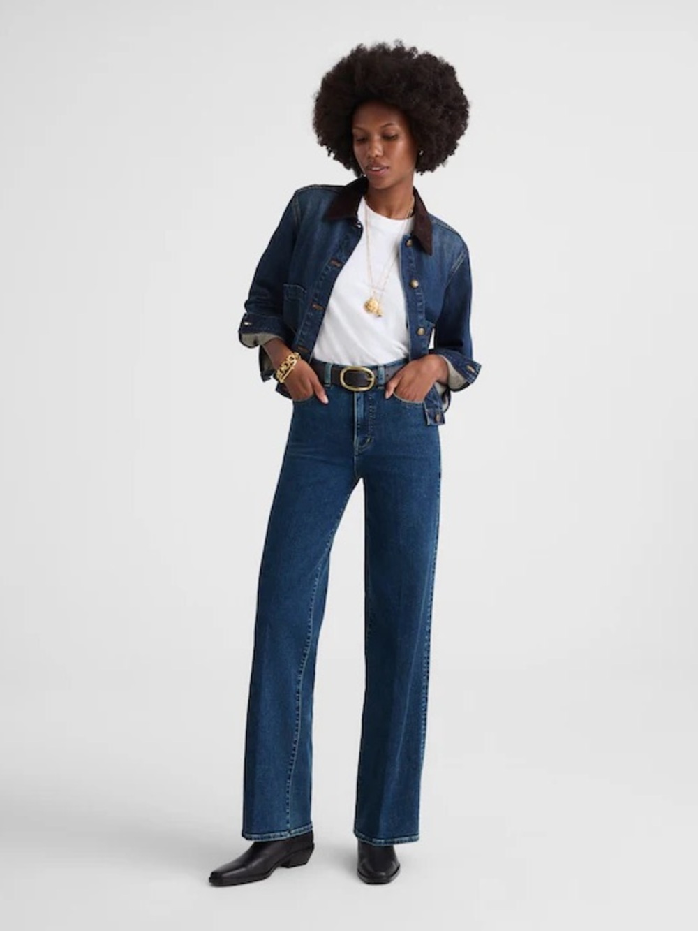 Madewell The Wide-Leg Jean in Super Stretch Denim Blue Size 28 NWT